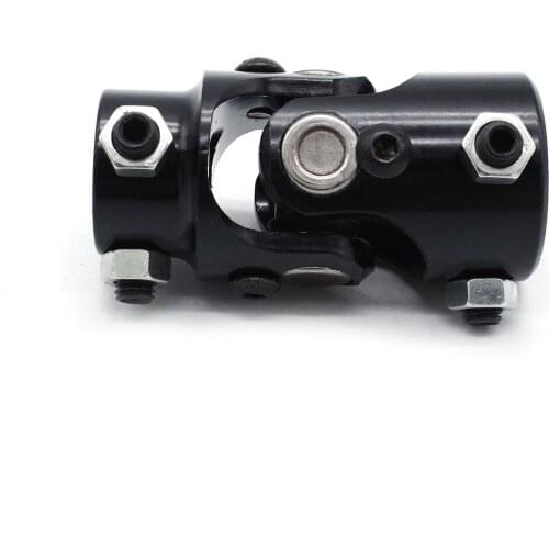 Steering U Joint Coupler 1in DD X 3/4in DD Black Coated Universal from 1in Column to 3/4in DD Shaft
