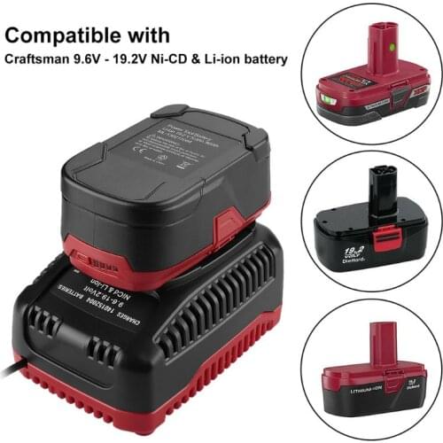 9.6V-19.2V 2A Smart Battery Charger Adapter for Craftsman Ni-CD/Li-ion Batteries