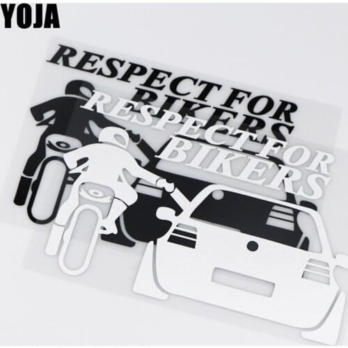 YOJA 20X13CM RESPECT FOR BIKERS Vinyl Car Sticker Decal Cartoon Pattern ZT2-0020