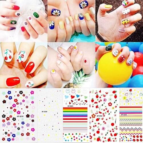 1 Sheet Comic Adhesive 3D Nail Sticker Foil Decals For Nails Sticker Art Cartoon Nail Art Decorations Designs Tool