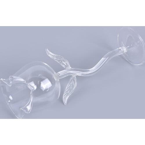 1Pc Wine Cocktail Glasses Home Wedding Party Barware Drinkware Gifts Creative Wine Glass Rose Flower Shape Goblet Lead-Free Red