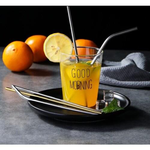 New 1PC Stainless Steel Straw Reusable Metal Drinking Straw With Cleaner Brush For Home Party Barware Bar Accessories