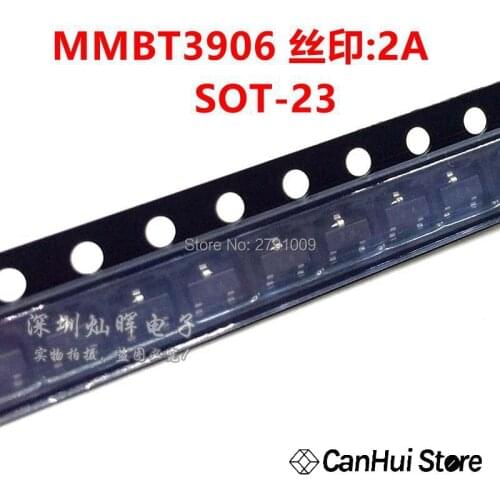 100PCS MMBT3906 2A 3906 MMBT3906LT1G 2N3906 200mA 40V SOT-23 PNP SMD Triod Transistor