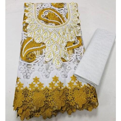 2021Swiss voile lace in switzerland african french net lace lace fabric with 100%cotton fabric matching collar 2.5yards+2.5yards