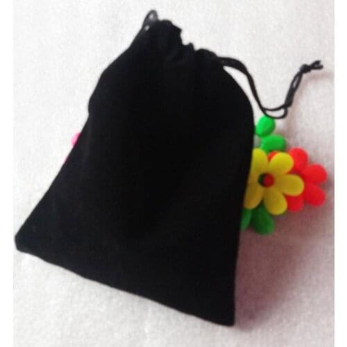 7*9cm 30pcs Black Jewelry Velvet Bags For Packing Gifts Handmade Diy Women Jewellery Pouches Flannel Bag Drawstring Bag