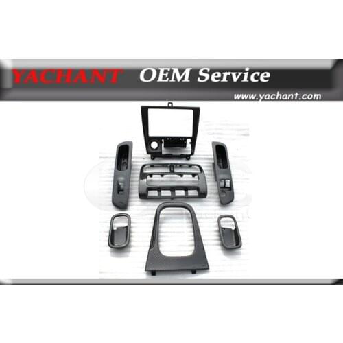 Car-Styling Carbon Fiber Interior Trim Fit For 95-98 S14 S14A Silvia Zenki Kouki 200SX 240SX RHD Interior Replacement Kit 7pcs