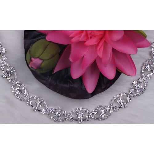 Free Shipping 5 yards Crystal Rhinestone Trim, Rhinestone Applique, Wedding Applique,Rhinestone Chain MALI031