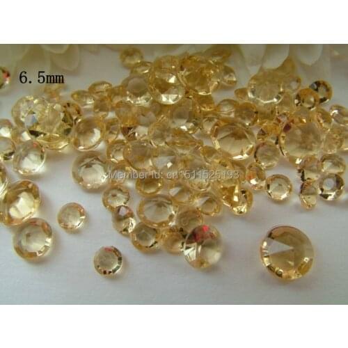 Free Shipping ! 1000 pcs / 6.5mm 1 Carat Acrylic Gold Dimond Confetti Wedding Party favor Decoration