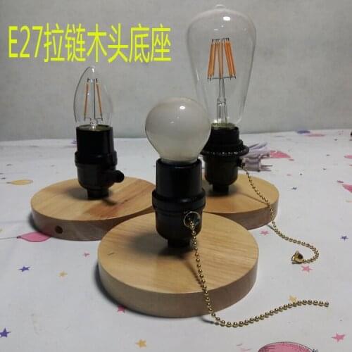 Wood Wooden Table Lamp Light Bulb E27 AC 110V/220V For Living Room Bedroom Bedside Home Decor Coffee Shop