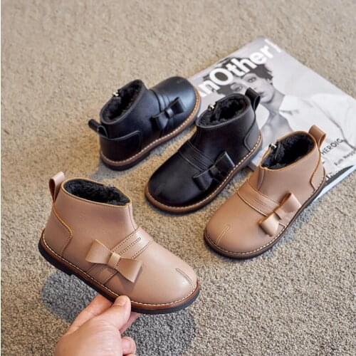 Children Short Boots Children Girls Martin Boots Casual Autumn Winter PU Leather School Boys Shoes Fashion In Snow Boots 2021NEW