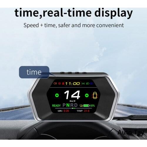 For Tesla Model 3&Y T17 HUD Head Up Display 3" Auto Display Smart Car Speed Indicator Light Prompt Safety Alarm Driving Time