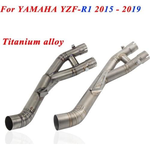 Motorcycle Exhaust Middle Link For YAMAHA YZF-R1 YZF R1 2015 - 2019 2018 2017 2016 Mid Pipe Motorbike Muffler Titanium alloy