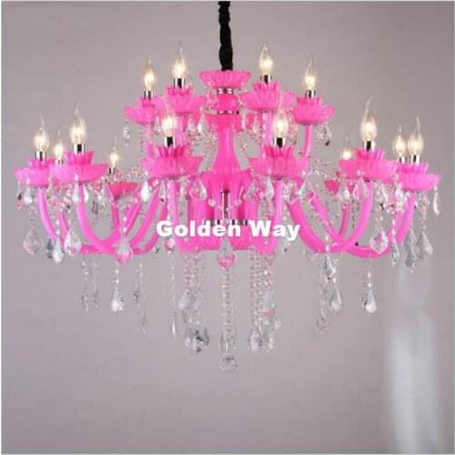 Art Decoration Modern Pinky K9 Crystal Chandelier Lustre Crystal Chandelier Lustres De Cristal Chandelier E14 LED AC Guaranteed