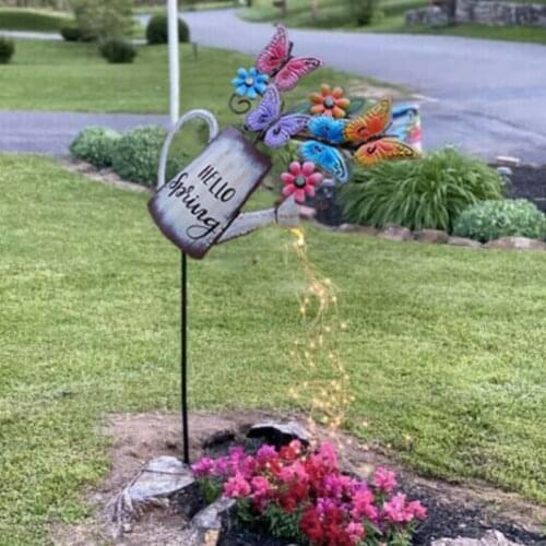 Art Watering Can With Lights,Waterproof Waterfall Lights Operated For Outdoor Indoor Tree Decoration Copper Wire Fairy Lights