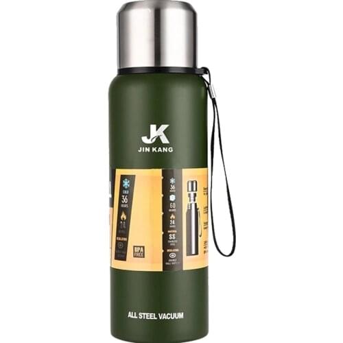 Custom Portable Water Bottle Thermos 1000ml 1500ml 750ml 500ml Double Wall Insulated Vacuum CupTravel Hiking Drink Bottle