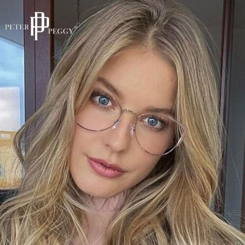 Fashion Cat Eye Transparent Women Glasses TR90 Metal Frame Optical Prescription Glasses Prescription Myopia Glasses Frames