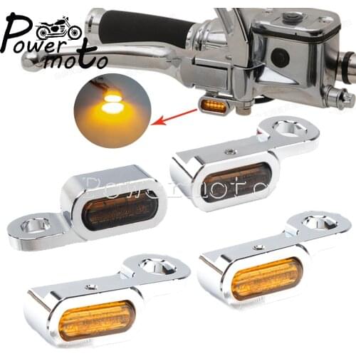 Motorcycle 12V E4 LED Mini Turn Signal Indicators Light Handlebar Blinker For Harley Sportster XL Iron 48 72 883 1200 2004-2021