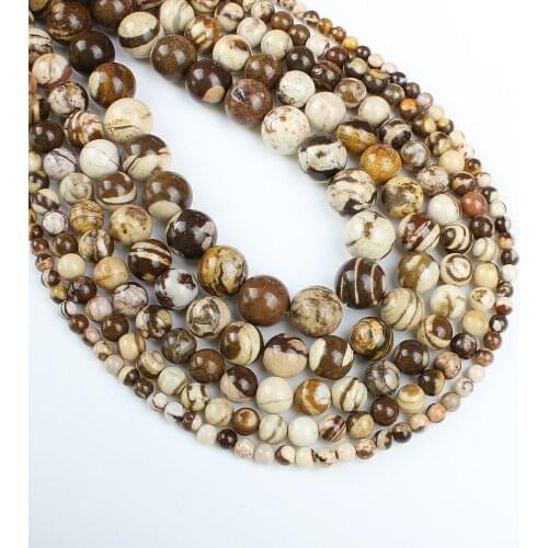 4-10mm New Natural Semi-precious Australian Stripes Stone Loose Beads Beadwork Bracelet Necklace Chain DIY Jewelry Making B66