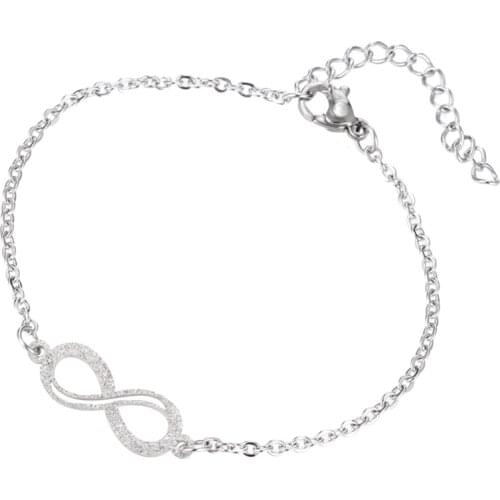 Oly2u Stainless Steel Gold Infinite Infinity Bracelet Eight Shape Geometric Female Bracelets Bangles For Women Pulseras