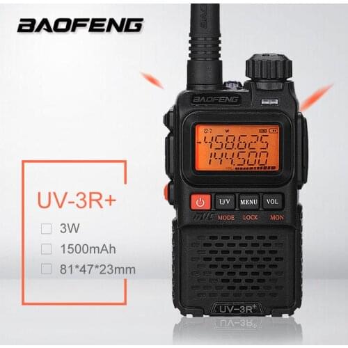 Baofeng UV-3R+ Plus Mini Walkie Talkie rádio Portable UHF VHF Two Way Radio Comunicador uv3r Ham Radio Transceiver FM ham radio