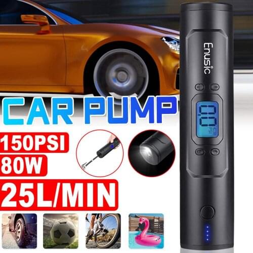 Portable 7800mAh Cordless 25L/min 150PSI Air Compressor Pump Power Bank Digital Gauge LED Light Tyre Inflator