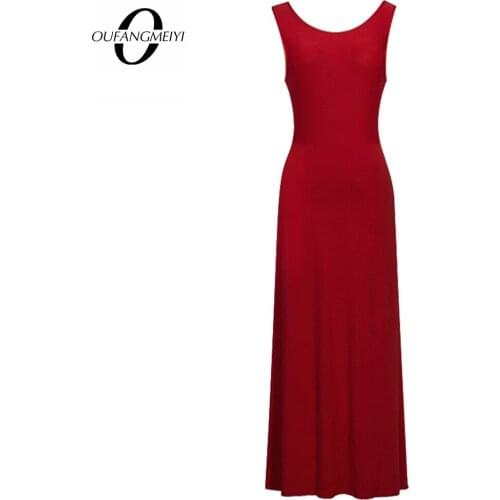 Casual Women Stretch Brief Sleeveless Long Summer Sexy Backless Party Elegant Dress E317
