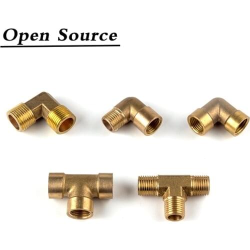 1/8" 1/4" 3/8" 1/2" 3/4" BSP Male / Female Thread L-type T-shaped Pneumatic / Plumbing Brass Pipe Fitting Water Oil Gas Adapter