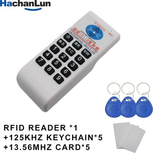 Handheld 125Khz 13.56MHZ RFID Card Tag Copier Duplicator Cloner Reader Writer + 3Pcs 125khz + 3Pcs 13.56Mhz