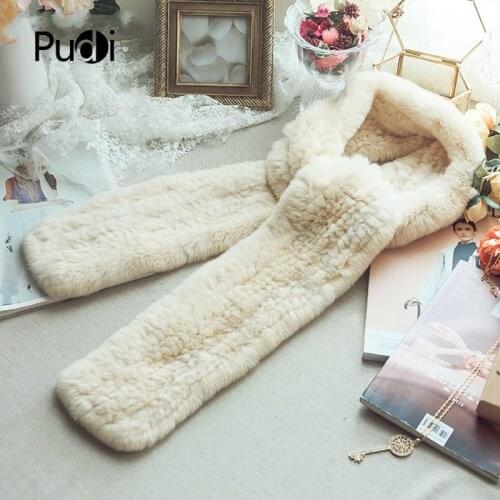SCM057 Womens Real Rex Rabbit Fur Scarf Winter Neck Warm Genuine Fur Scarves Wraps Band New Fur Scarf