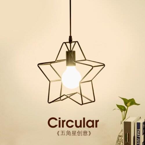 Modern loft iron star iron pendant light children bedroom balcony restaurant hanging light lamp