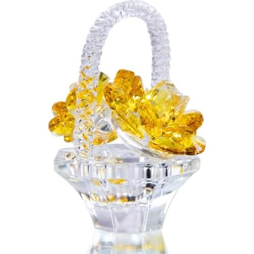H&D Cyrstal Rose Figurine Souvenir Dreams Flower Ornament Collection Glass Home Table Decor Collectible Birthday Valentines Gift