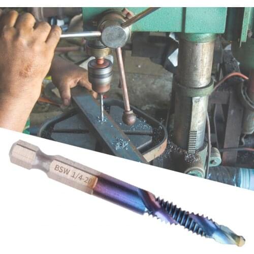 6pcs/set Hand Tap Drill Bits HSS Screw Spiral Point Thread M3 M5 M6 M8 M10 High Speed Steel Hex blue-plated tap handle