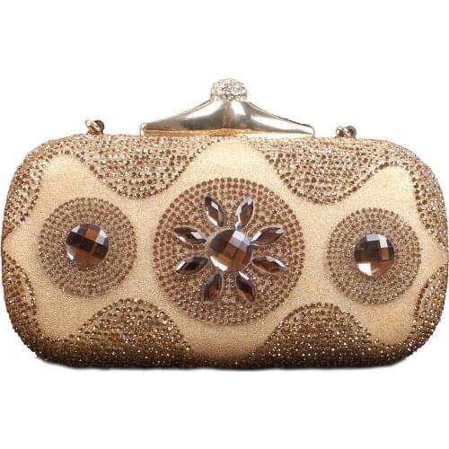 Bag For Women Retro Elegant Bling Women Crystal Clutch Evening Bags Rhinestone Minaudiere Handbags Wedding Party Purse