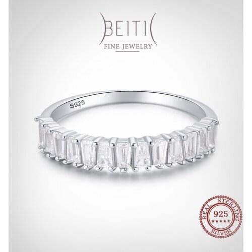 Beitil Top Quality Real 925 Sterling Silver Irregular Shape Dazzling CZ Finger Ring For Women Statement Jewelry Gift
