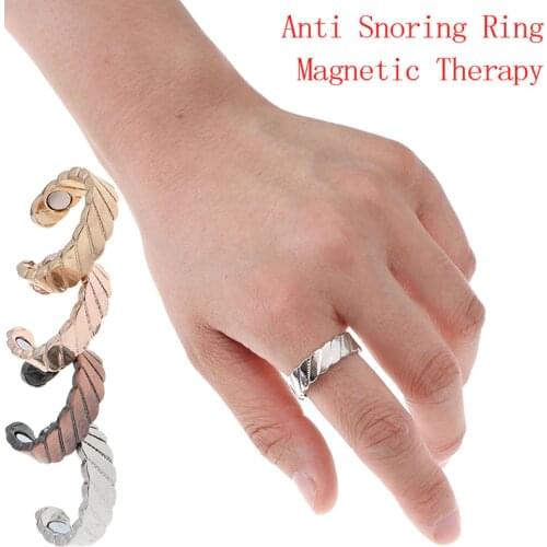 1PC Anti Snore Ring Magnetic Therapy Acupressure Treatment Against Snoring Device Snore Stopper Finger Ring Sleeping Aid