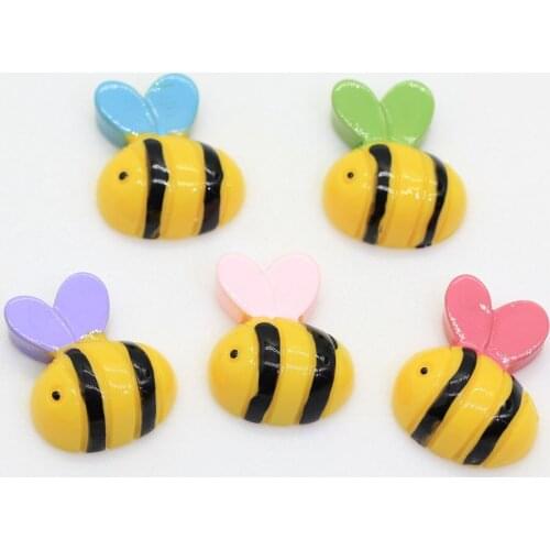 100/50pcs Cute Small Honey Bee Flatback Resin Cabochons Scrapbooking Girl Hair Bow Diy Accessories Phone Case Deco
