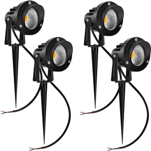 4pcs LED COB Garden Lights 3W 5W 7W 10W Outdoor Spike Lawn Lamp Street Waterproof Landscape Lighting DC12V Spotlights AC110V220V