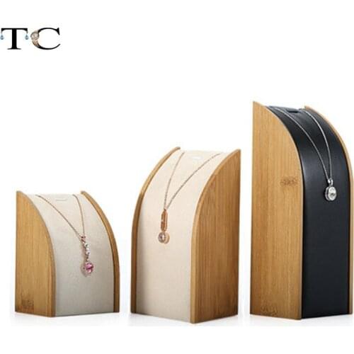 Bamboo Necklace Display Rack Storage Rack Pendant Display Organizer Jewelry Display Jewelry Counter Display Stand 3 Size