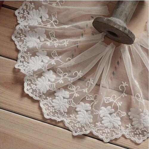 White wedding Net yarn lace trim embroidery gauze lace fabric for lace accessories Wedding dress clothes