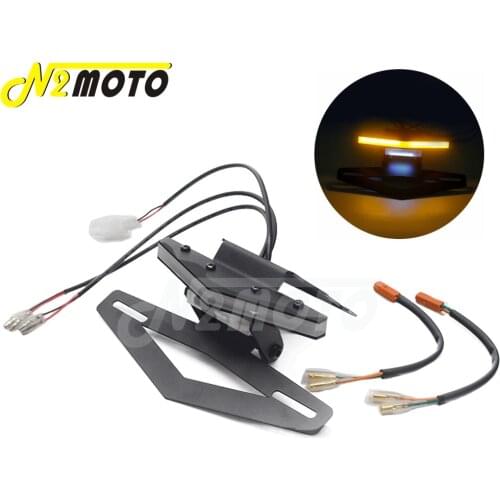 CNC Motorcycle LED Tail Tidy Fender Eliminator Kit Integrated Turn Signals License Plate Light Bracket For Kawasaki Z900 2017