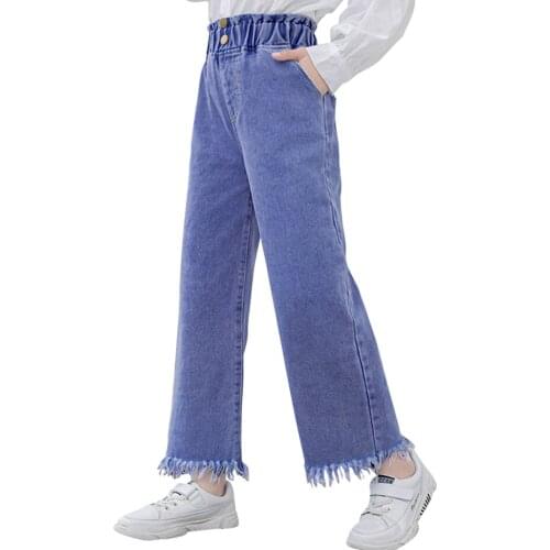 Jeans Girl Ripped Girl Jeans Child Spring Autumn Kids Jeans Casual Style Childrens Clothes 6 8 10 12 14