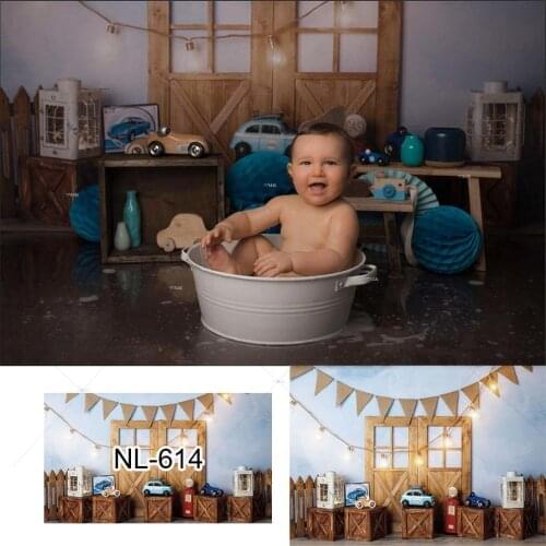 Wood Door Backdrop for Photography Child Toy Car Light Decorations Portrait Photo Background Photographic Backdrops Photo Studio