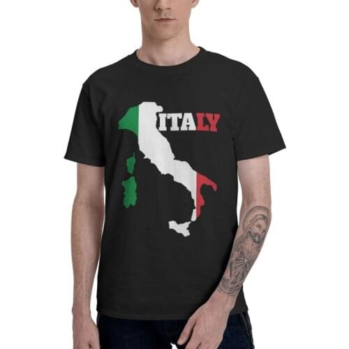 Italy Flag T-shirt Mens Graphic T Shirt Short Sleeve Cotton Italian Cuisine Fashion Tshirt Unique Cool Tees Tops Gift Merch