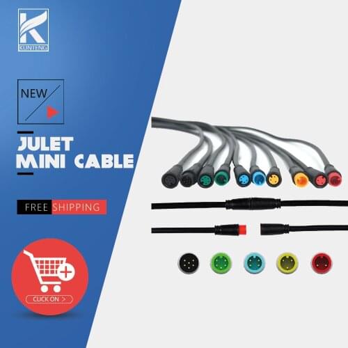 Julet Mini Connector 2 3 4 5 6 Pin Waterproof Pulg Cable Electrical Bicycle Ebike Extension Cable Connector for Ebike Parts