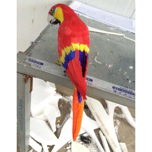 New simulation turn back parrot toy polyethylene & furs red parrot gift about 40cm 0781