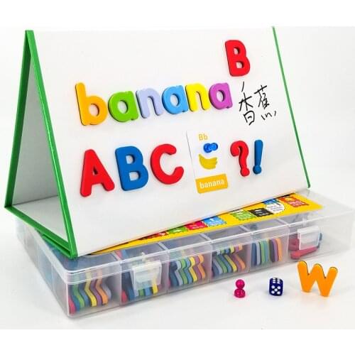 New 1 Set Magnetic Stickers English Letter learning Educational Magnetic Decal Decoration Sticker for Home Kindergarten School