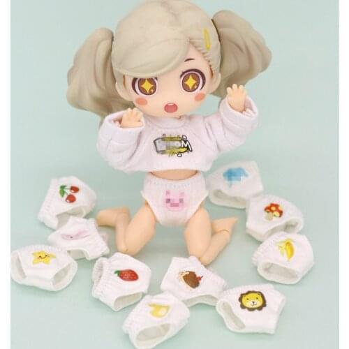 OB11 doll clothes are suitable for 1/12 size fashion all-match stripe cute underwear animal cartoon print underwear doll clothes