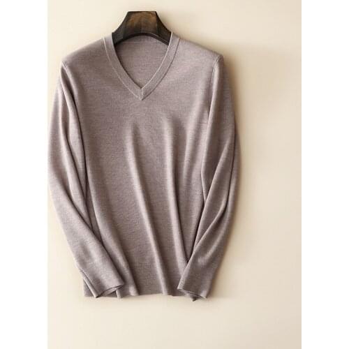 Autumn winter new style 100% merino wool v neck sweaters for man