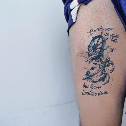 Premium Semi-Permanent Temporary Tattoos for Men and Women,Ocean Rudder Tattoo Sticker Waterproof and Long-Lasting 1-2 Weeks