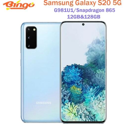 Samsung Galaxy S20 5G G981U1 128GB Unlocked Original Mobile Phone Snapdragon 865 Octa Core 6.2" Triple Cameras 12GB RAM NFC